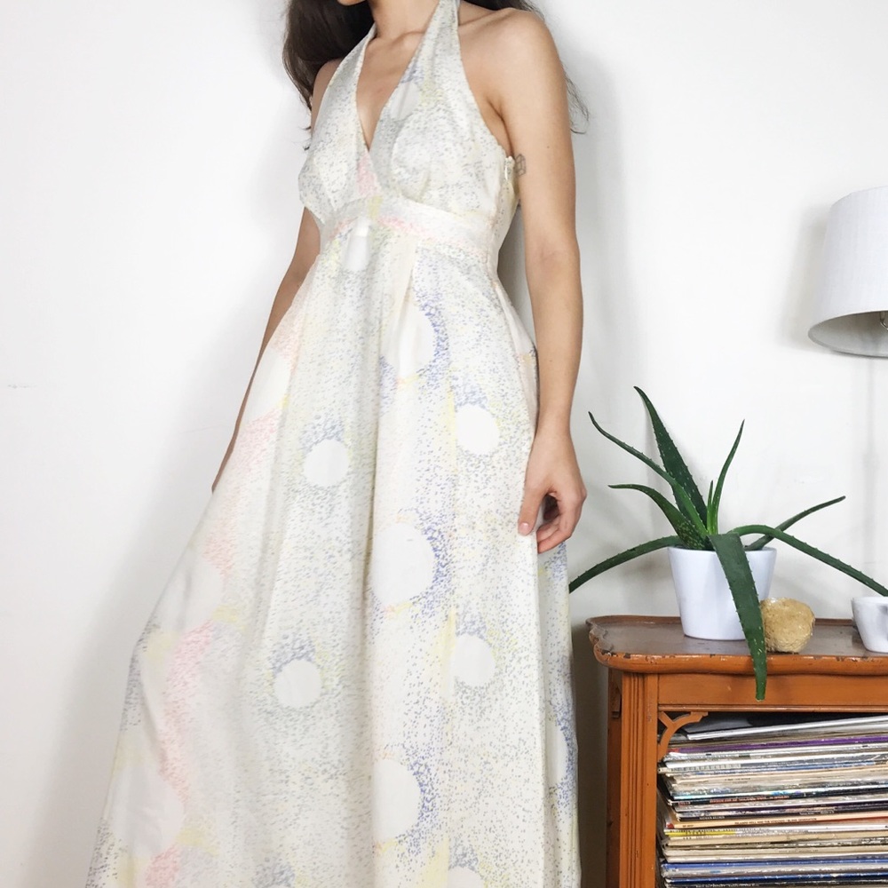 Madewell Eliot Silk Starburst Halter Maxi Dress - Picture 2 of 16